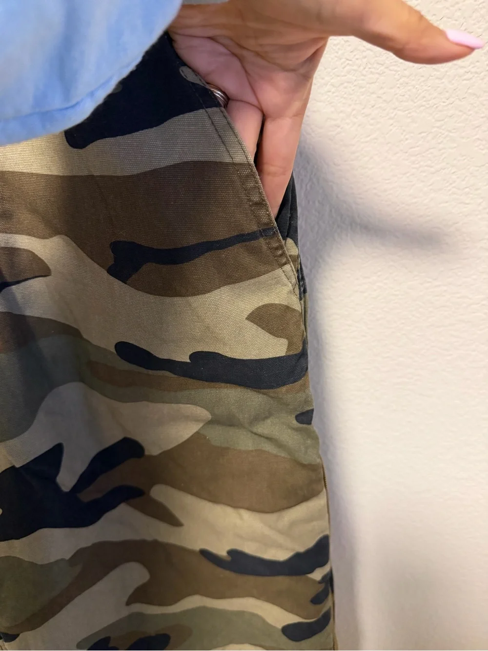 Walls Kids Camo Bib Overalls in Olive and Black
